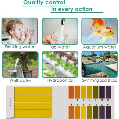Tester Paper Water Soilsting Kit Water Quality Test Paper Range 1-14 PH Value Alkalinity Hardness Tester Strip