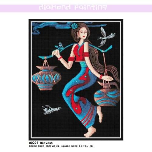 DIY Diamond Painted Kit Harvest Set Round & Square Pattern Portrait Embroidery Art Picture Rhinestone Full Drill Home Decor Gift