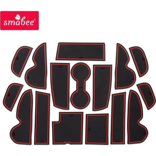 Smabee Gate slot pad For Hyundai ix35 2010 - 2015 LM Tucson IX Anti-Slip Mat Interior Door Pad Cup Holders Non-slip mats 16pcs