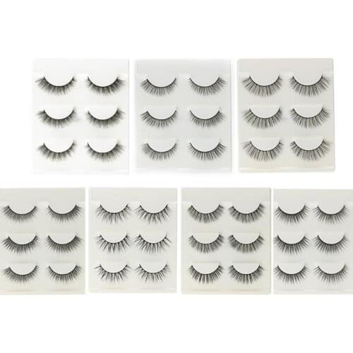 Handmade Real Mink Hair False Eyelashes Natural/Thick Long Eye Lashes Wispy Makeup Beauty Extension Tools