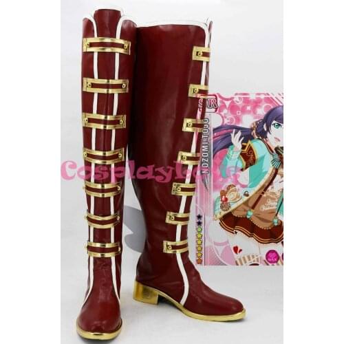 Awakening of Valentine Nozomi Tojo Cosplay Shoes Custom Made Japanese Anime Lovelive! 2 Long Boots For Halloween
