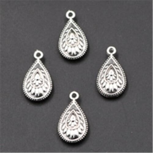 10pcs Silver Plated Double Sided raindrop Type Shaped Alloy Pendant For Earrings Necklace DIY Fashion Jewelry Charm makings