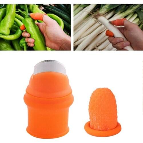 Gardening Silicone Thumb Knife with Finger Cots Thumb Knife Picker for Fruits Vege-L