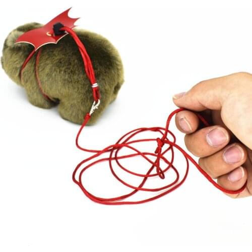 Pet Adjustable Wing Style Small Lizard Reptile Harness Climbing Rope Belt Dragon Harness Leather Leash