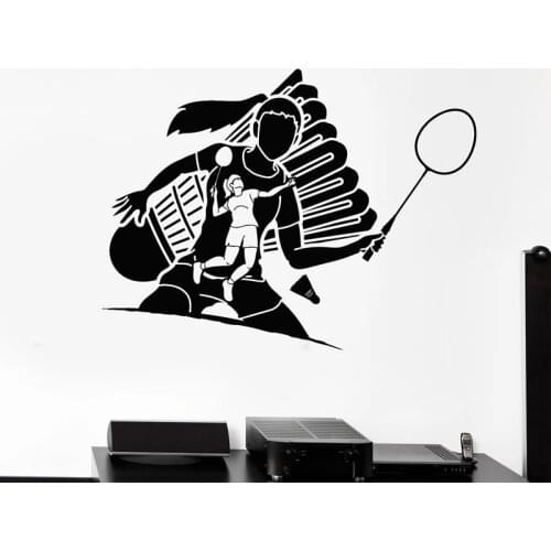 Tennis Ball Wall Sticker Athlete Vinyl Decal Badminton Game Sport Racket Stickers Bedroom Living Room Wall Decor Home Decoration