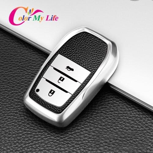 TPU Leather Car Key Cover for Toyota Land Cruiser Prado RAV4 New Corolla Crown Smart Keychain Remote Fob Protector Case Styling
