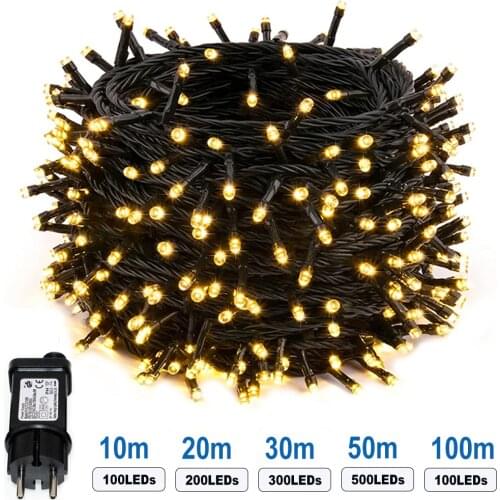 10M 20M 30M 50M 100M LED outdoor string lights Garland 24V EU US holiday christmas lights decoration for party wedding New Year