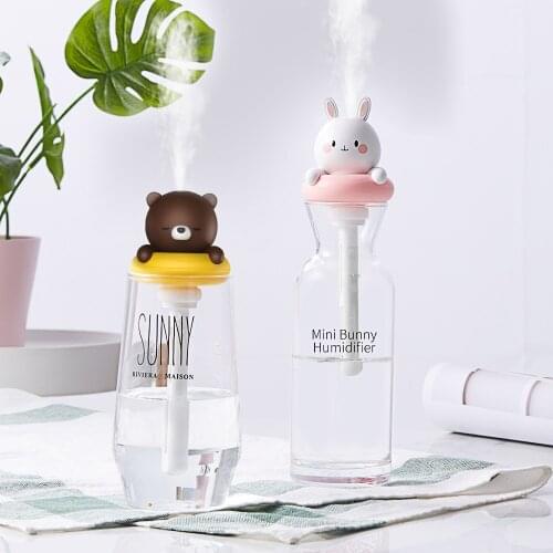 Portable Little Bear And Rabbit Air Humidifier Ultrasonic Aroma Essential Oil Diffuser USB Mini Humidifier
