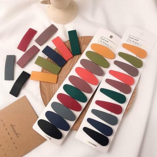 10Pcs/pack Simple Candy Color Geometric Hairpins Women Barrette Hairgrips Girls Hair Clips Headdress Barrettes Bobby Pin Hair