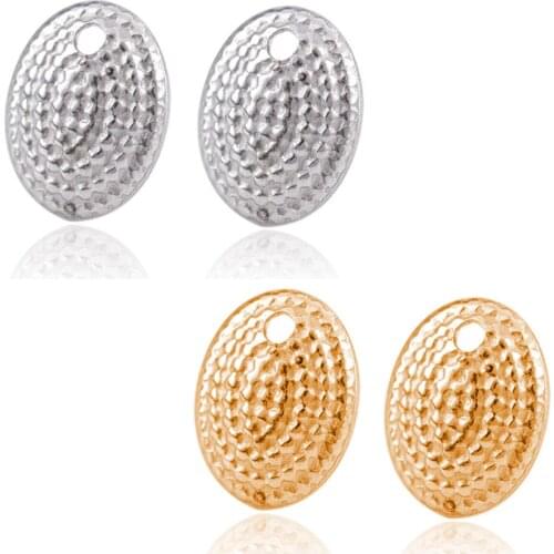 10Pcs/Lot High Quality Stainless Steel Oval Horse Eye Ear Stamping Earrings Charms DIY Jewelry Making Components Handmade