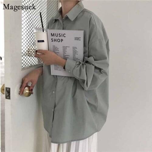 2020 Casual All-Match Women Tops Shirts Korean White Shirts Women Loose Button Office Lady Blouses Blusas Mujer De Moda 10237