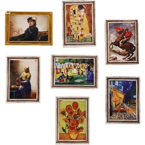 3D Fridge Magnet Famous Painting Pearl Girl Sunflower Decoration Magnet Button Organizing Message Board Photo Wall Magnet