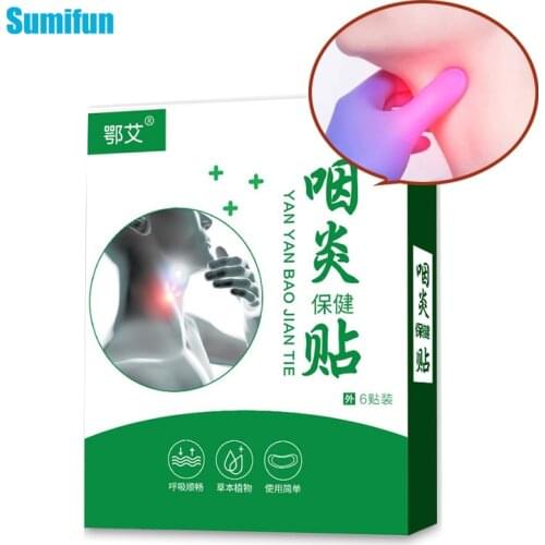 6pcs/box Chronic Pharyngitis Stickers Anti Inflammation Pharyngitis Patch Herbal Sore Throat Patch Chinese Medical Plaster C2549