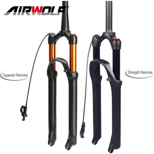 AIRWOLF DH Suspension Mtb Fork 29er 27.5er Remote Manual Line Lockout Quick Release 100*9mm Mountain Bicycle Forks Travel 130mm