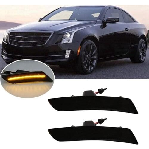 Car Front LED Side Markers, for Cadillac ATS CTS CTS-V 2015-2019 Turn Signal Lamp Light Side Indicator Amber