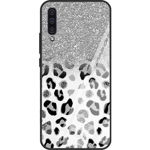 White Black Leopard Dalmatian Cheetah Tempered Glass Case For Samsung A52 A12 A32 A42 A72 A31 A51 A71 A40 A50 A70 A20e A21S