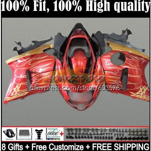 Blackbird For HONDA CBR1100XX 02 03 04 05 06 07 29CL.62 CBR1100 CBR 1100 XX 1996 1997 1998 1999 2000 2001 Fairings Gold flames
