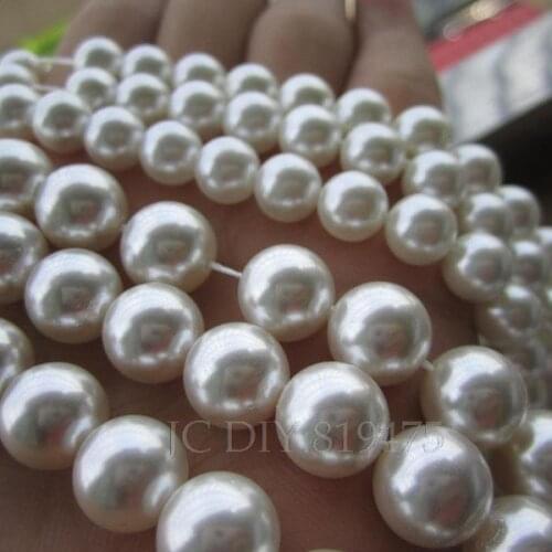 15.5" Shell Pearl Beads Round Fashion Beads for jewelry making 4 6 8 10mm Necklace Bracelet Accessoires