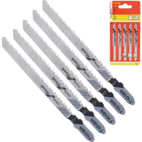 5pcs/lot T101BR 100mm High-carbon Steel Reciprocating Jig Saw Fast-Cutting Saw Blade for Wood / Board /Plastic Cutting