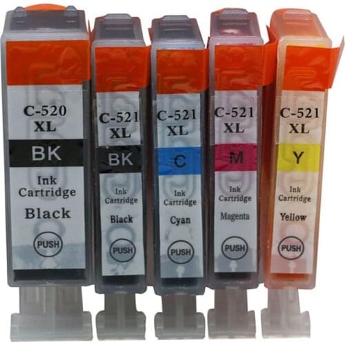 Ink Cartridge PGI 520xl CLI 521xl Compatible For Canon Pixma IP4600 IP4700 MP620 MP630 MP640 MP980 MP990 MX860 MX870 Inkjet