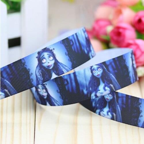 DHK 7/8'' 5yards Corpse printed grosgrain ribbon hair bow diy party decoration OEM Wholesale 22mm E796