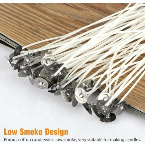 100Pcs/Bag 8-20cm Lampwick Safe Low Smoke Cotton Woven Wax Core for Party Candle Making