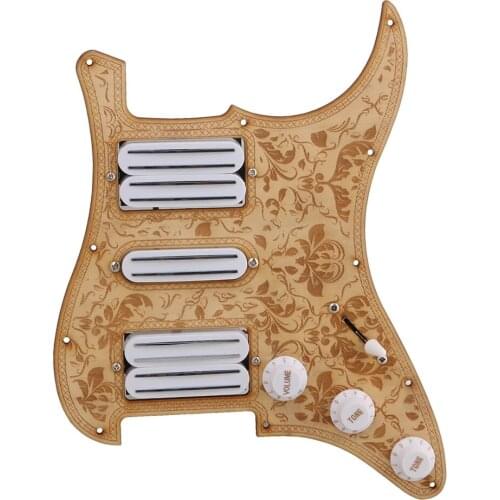 Maple Bauhinia HSH 3 Ply Prewired Pickguard Pickup Knob Switch 11 Hole