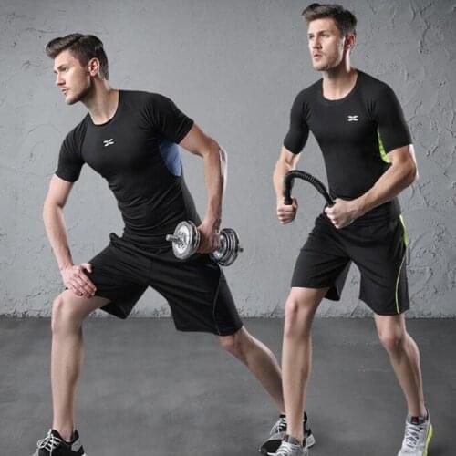 2 Pieces Set Joggers Men Gym Fitness Jogging Suits For Men Running Set Sport Wear Men Tops Pants Shorts Shirts Sportwear Male