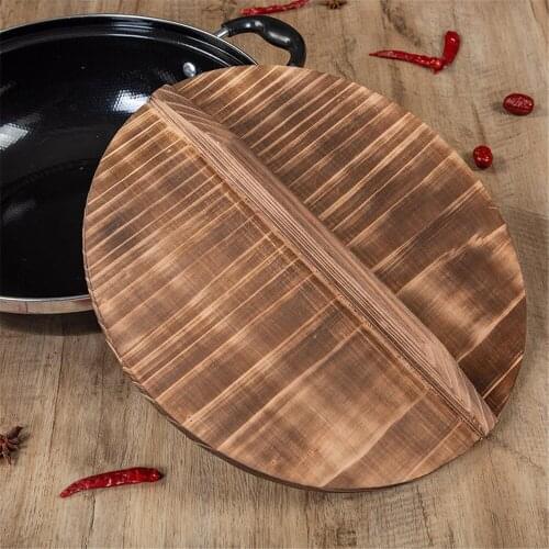 18-36cm Cast Iron Pot Lid Pot Cover Chinese Fir Pot Lid Wok Pan Lids Large Pot Lid Wood Cover Big Frying Pan Lids Wooden Pot Lid
