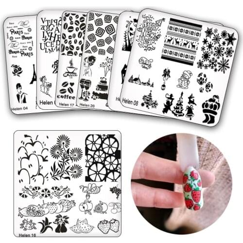 6*6cm Square Nail Stamping Plates DIY Lace Flower PatternNail Art Stamp Stamping Template Image Plate Stencils