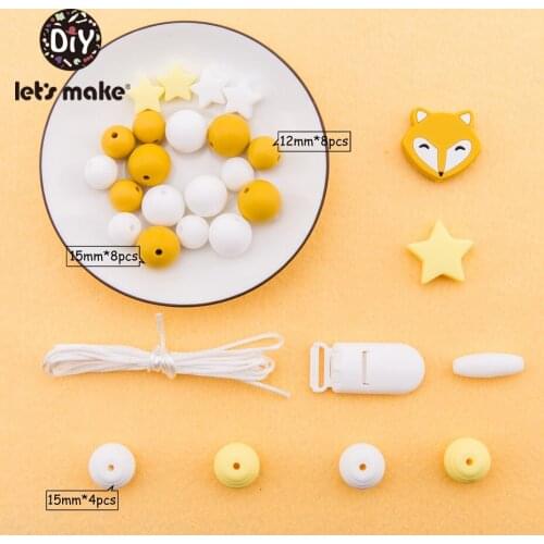 Lets Make 1set Pacifier Chain Holder For Nipples Personalized Silicone Beads Pacifier Chain Baby Teether Babys Pacifier