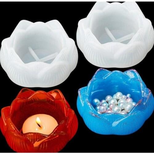 Lotus Storage Silicone Mold Big Flower Trinket Dish Blossom Ashtray Mold Floral Large Tray Making Flower Mold Epoxy Resin Crafts