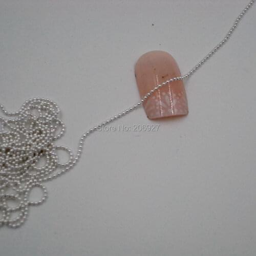 MDA-04 1M Silver 1.0MM Tiny Beads Without Facets Chain Shape Metal Nail Decoration