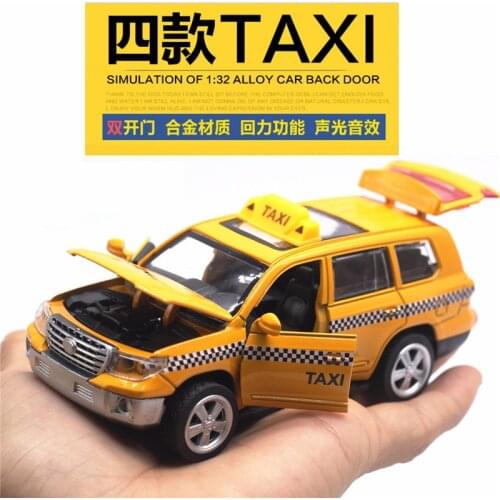 New 1:32 alloy pull back taxi toy simulation back to business car taxi model childrens collection toys