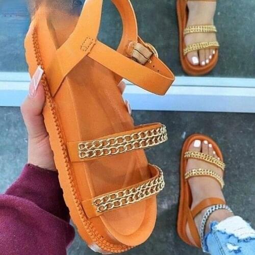 New 2021 Women Platform Sandal Summer Shoes Casual Slip on Ladies Flats Ladies Candy Color Plus Size Footwear Female Shoes