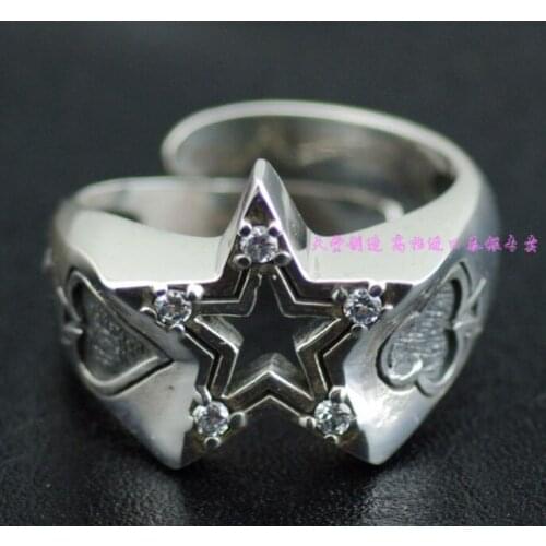 New authentic new set auger five-star openings 925 sterling silver ring