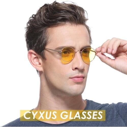 Cyxus Anti Blue Light Computer Glasses Anti Eye EyestrainYellow Lens Round Metal Frame Unisex Eyewear ,Men/Women-8702