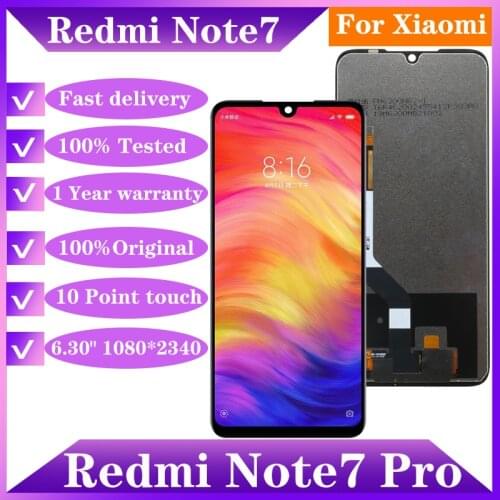 Original 6.3'' LCD For Xiaomi Redmi Note 7 LCD With Frame Display Touch Screen Replacement For Redmi Note 7 Pro LCD Display