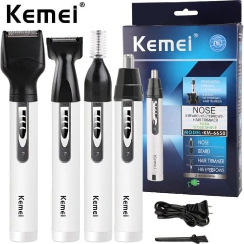 KEMEI Professional Men Electric Nose Ear Hair Trimmer Painless Women Trimming Eyebrows Beard Hair Clipper Cut Shaver