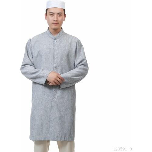 Qatar Abaya Dubai Cotton Linen Takchita Marocain Embroidered Oman Clothing Arabic Clothes Long Sleeve Saudi Arabia Mens Kaftan