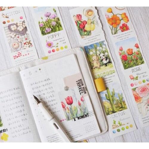 Plant and Flower Panda Washi Tapes Bullet Journal Masking Tape Adhesive Tape DIY Scrapbooking Washi Stickers
