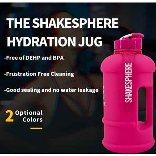 Pink ShakeSphere large capacity fitness sports water bottle 1.3L