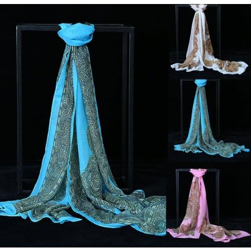 Scarf Luxury Brand Spring New Fashion Chiffon Silk hijab Print Thin Long Scarve Foulard Women Shawls Sunscreen Wrap sjaals zomer