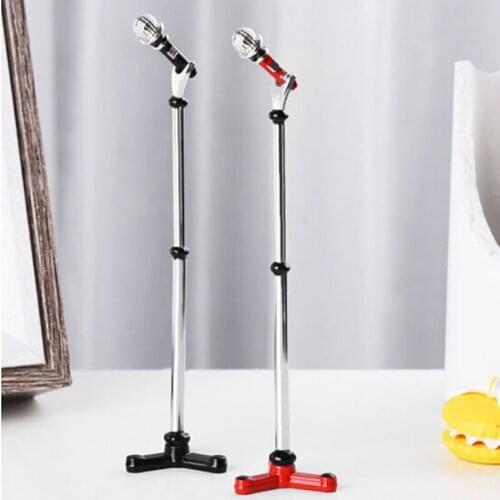 Cute Mini Metal Microphone Model 1:12 Doll House Dollhouse Miniature Furniture Accessories 2021 Newest Sale