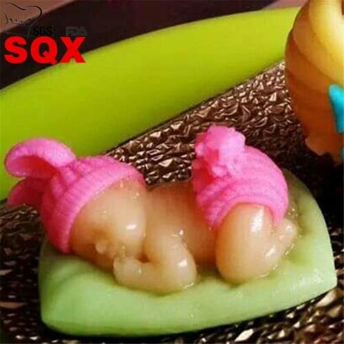 Sleeping on pillow babyShape Silicone Mold Jelly\Soap\Chocolate mould, Cake Decorating Tools Kitchen Accessories Bakeware SQ1581