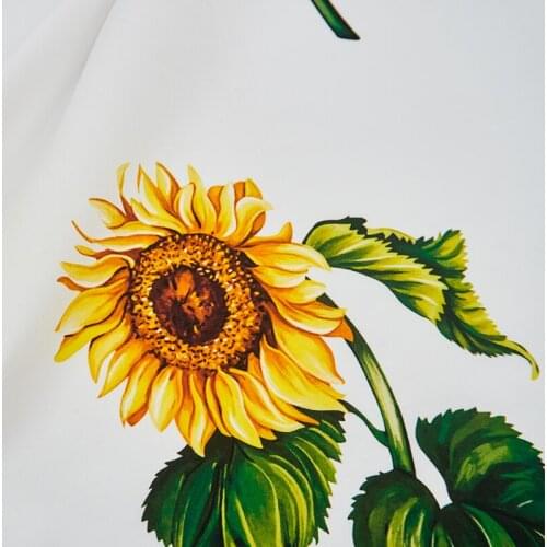 Sunflowers Digital Print Pure Cotton Fabric For Dress Tissus Au MÈTre Telas Algodon Estampadas Sewing ткань для шитья Tecido Diy