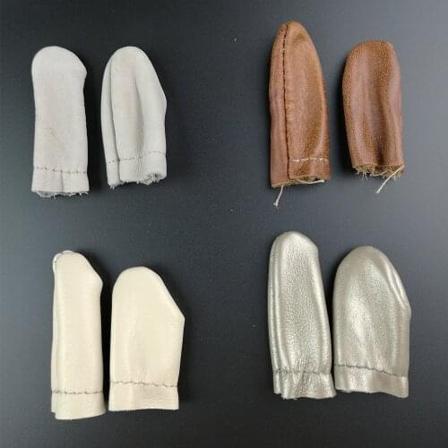 1 Pair Needle Felting Leather Finger Protector Knitting Needles Point Protection Thumb Index Thimble Guard Embroidery Hand Tool