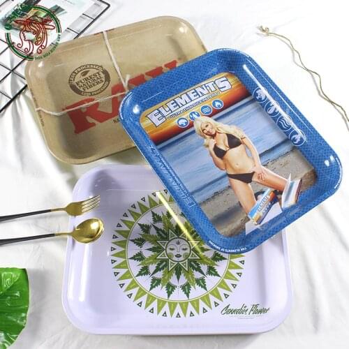 Iron Plate Storage Tray Accessories Rolling Trays BBQ Serving Food Tray