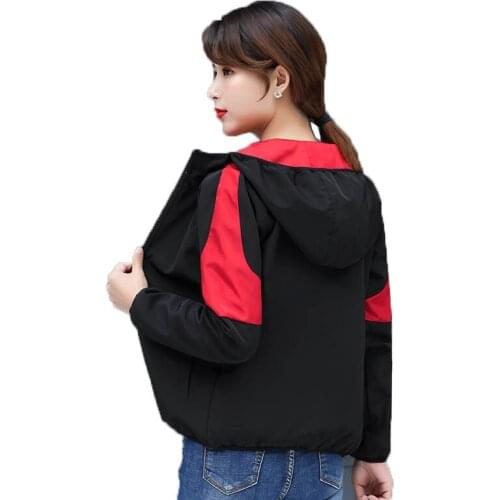 Womens Jackets Short Reversible Casual Jacket 2020 Spring Autumn Sportsuit Coat Ladies Long Sleeve Hooded Outerwear Plus Size