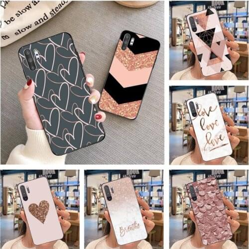Love Heart Gold Marble Phone Case For Samsung Galaxy Note20 ultra 7 8 9 10 Plus lite Samsung M21 M31S M30S M51